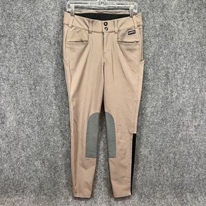Kerrits Riding Breeches Women's L Tan Knee Patch Stretch Equestrian *Minor Flaw